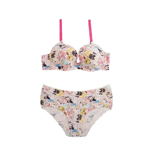 ست لباس زیر زنانه فانتزی اسفنجی لیزری فنردار اسلیپ