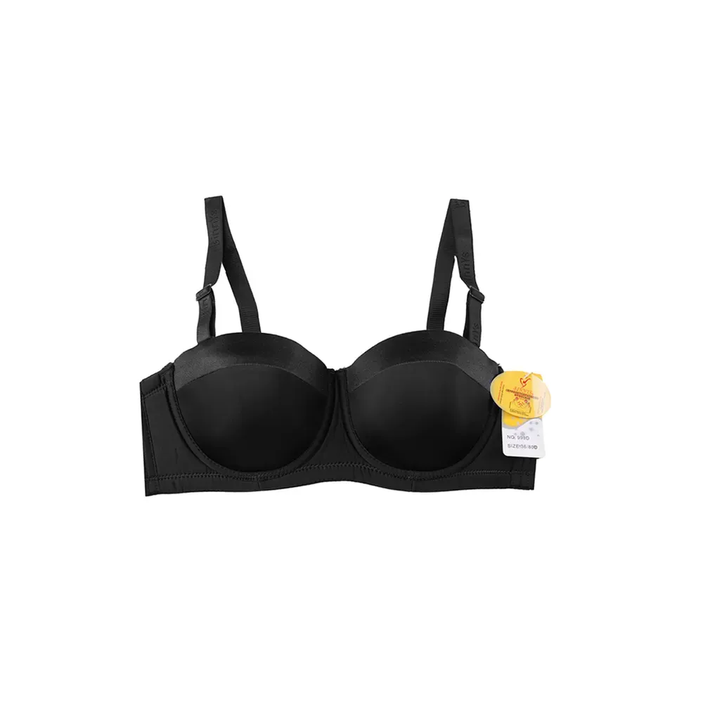 سوتین اسفنجی فنردار بند قابل تنظیم و جدا شدن ساتن میکروفایبر زنانه