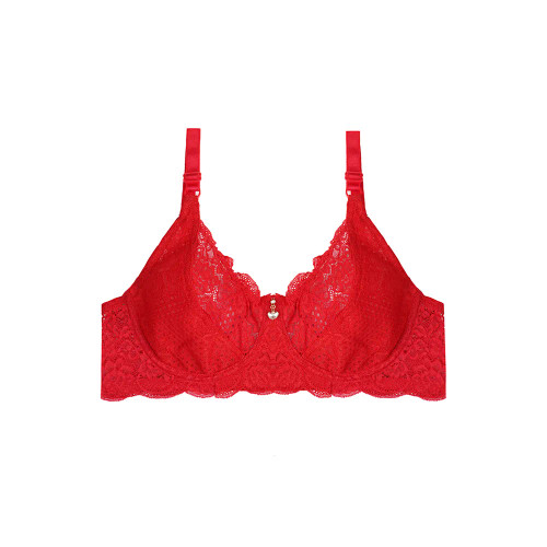 سوتین زنانه فنردار کاپ D از جنس دانتل - سایزبندی کامل