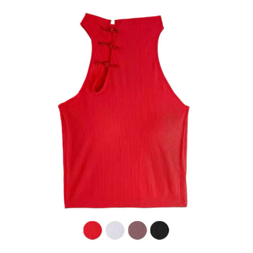 تاپ بندی کاپ دار نخ و پنبه کبریتی زنانه سایز فری