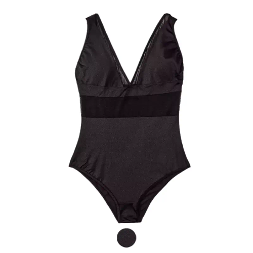 مایو زنانه اسلیپ کاپدار نازک استرج و تور سایز L و XL