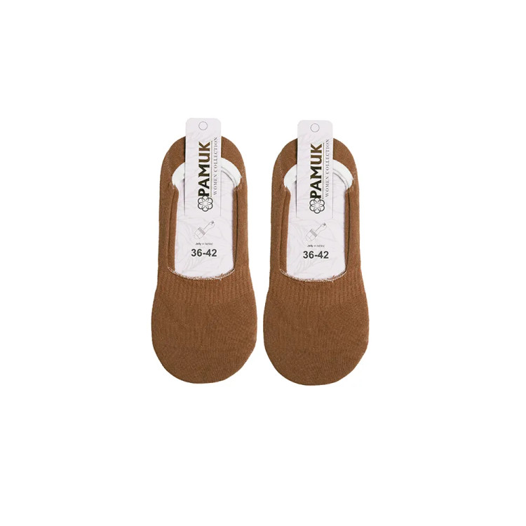 جوراب زنانه نخی پنبه ای فری سایز رنگ کالباسی سایز 36 تا 41