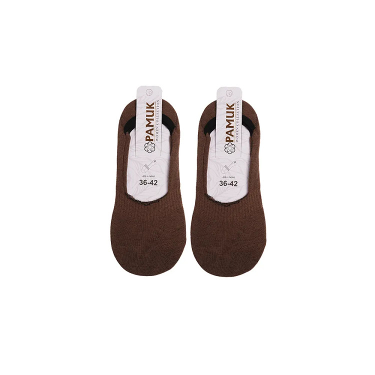 جوراب زنانه نخی پنبه ای فری سایز رنگ کالباسی سایز 36 تا 41