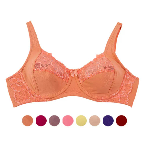 سوتین فنردار زنانه طرحدار تور و نخ پنبه سایزبندی کامل