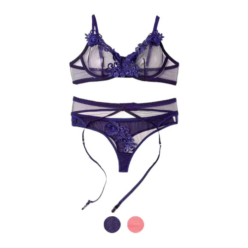 ست لباس زیر زنانه حریر فانتزی کاپ B سایزبندی کامل