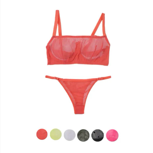 ست سوتین و شورت تور ضد حساسیت زنانه فنردار بند قابل تنظیم