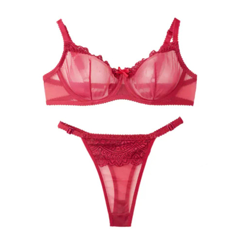 ست لباس زیر زنانه فنردار لامبادا تور و دانتل سایزبندی کامل