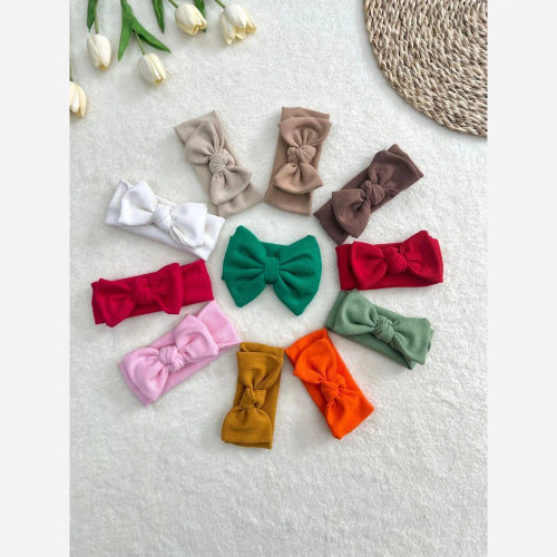 هدبند پاپیونی کبریتی نوزادی دخترانه | مناسب 0 تا 3 سال | کشسانی بالا