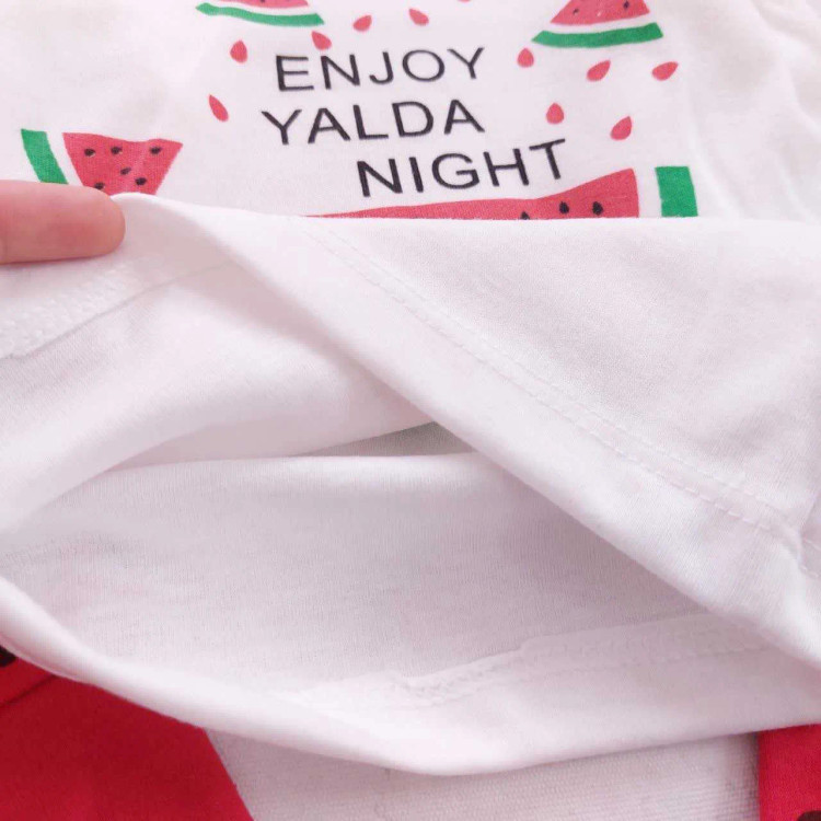 ست سه تیکه سویشرت دار هندوانه ای نوزادی | لباس یلدایی کودک | پنبه دورو | سایز 6 تا 24 ماه