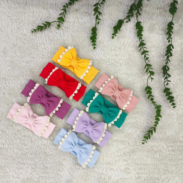 هدبند پاپیونی نوزاد و کودک | پنبه کبریتی | مناسب 2 ماه تا 3 سال