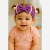 هدبند پاپیونی نوزاد و کودک | پنبه کبریتی | مناسب 2 ماه تا 3 سال