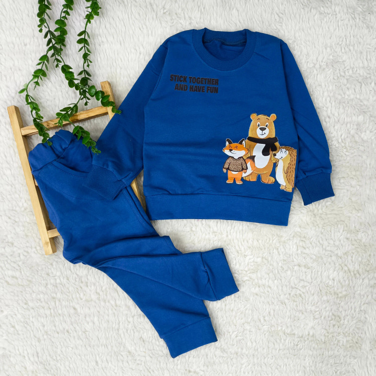بلوز شلوار بچگانه طرح روباه و دوستان جنس پنبه دورس مناسب 2 تا 5 سال