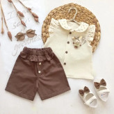 تاپ شلوارک نوزادی تاپ شورت دخترانه ست دخترانه را