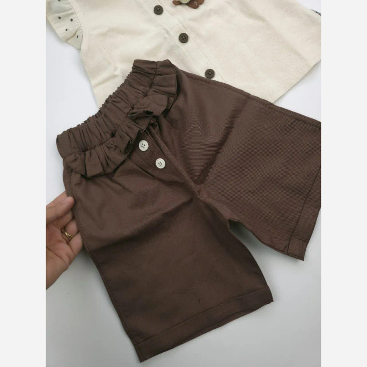 تاپ شلوارک نوزادی تاپ شورت دخترانه ست دخترانه را