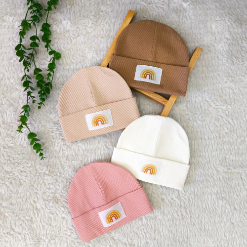 کلاه نوزادی رنگین کمان کبریتی | مناسب 3 ماه تا 2 سال | ضد پرز و آبرفت