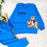 بلوز شلوار بچگانه طرح روباه و دوستان جنس پنبه دورس مناسب 2 تا 5 سال