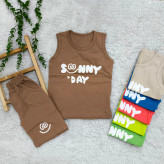 تیشرت و شلوارک پسرانه پنبهای سوپر طرح Sunny Day مناسب 2 تا 4 سال | 6 رنگ