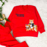 بلوز شلوار بچگانه طرح روباه و دوستان جنس پنبه دورس مناسب 2 تا 5 سال