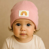 کلاه نوزادی رنگین کمان کبریتی | مناسب 3 ماه تا 2 سال | ضد پرز و آبرفت