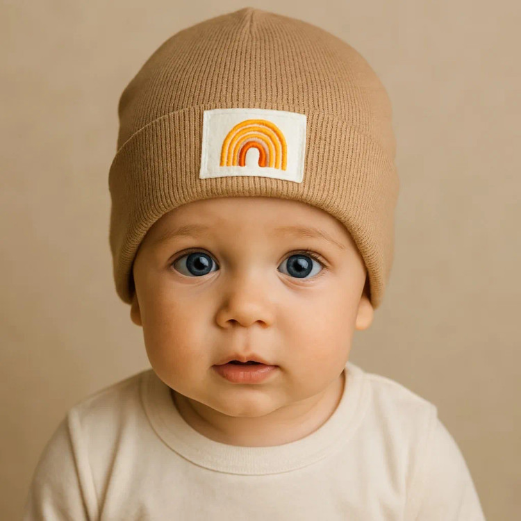 کلاه نوزادی رنگین کمان کبریتی | مناسب 3 ماه تا 2 سال | ضد پرز و آبرفت