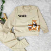 بلوز شلوار بچگانه طرح روباه و دوستان جنس پنبه دورس مناسب 2 تا 5 سال