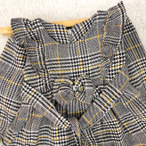 پیراهن کشمیر چهارخونه پاپیونی دخترانه بچگانه 1 تا 4 سال