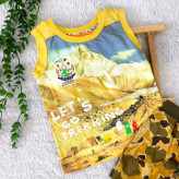 ست تاپ و شورتک کتان پسرانه وارداتی نخ پنبه لطیف سایز بندی 1 تا 2 سال