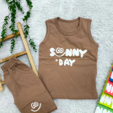 تیشرت و شلوارک پسرانه پنبهای سوپر طرح Sunny Day مناسب 2 تا 4 سال | 6 رنگ