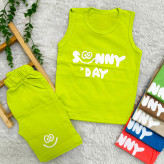 تیشرت و شلوارک پسرانه پنبهای سوپر طرح Sunny Day مناسب 2 تا 4 سال | 6 رنگ