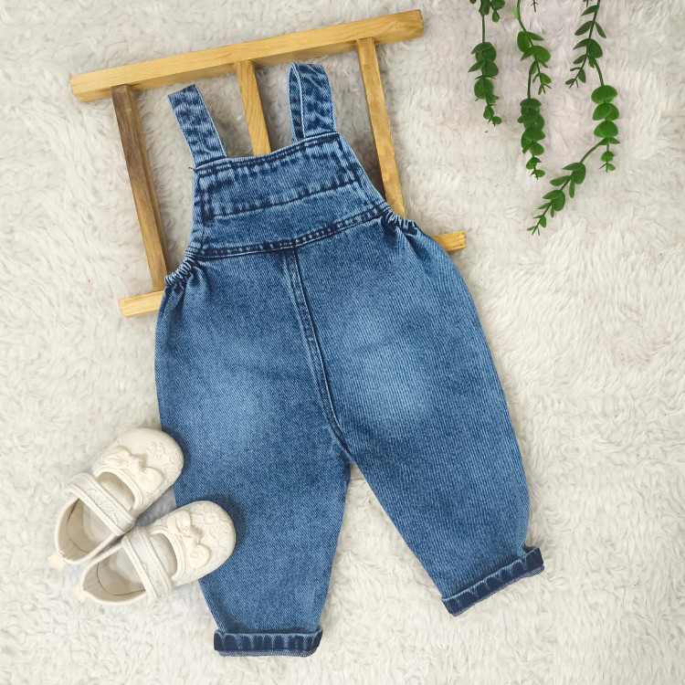 بیلر جین گلدوزی آلبالو نوزادی دخترانه عیدانه پیشبندی لی