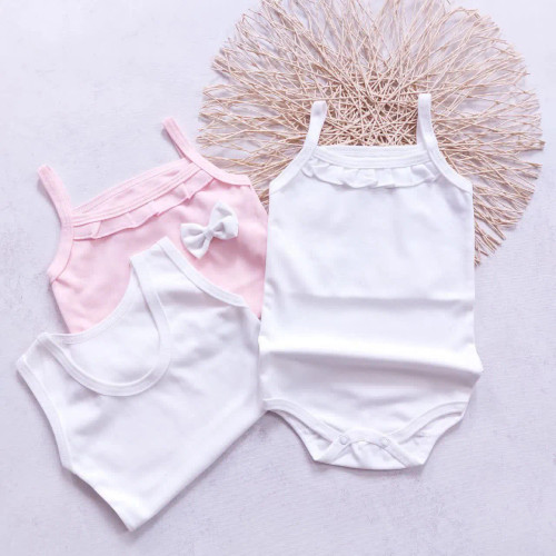 بادی رکابی نوزادی پنبه ای لطیف دخترانه و پسرانه | سایز 6 تا 36 ماه