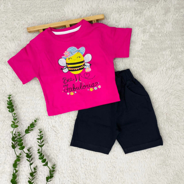 تیشرت شلوارک دخترانه نوزادی ست دخترانه تیشرت شورت