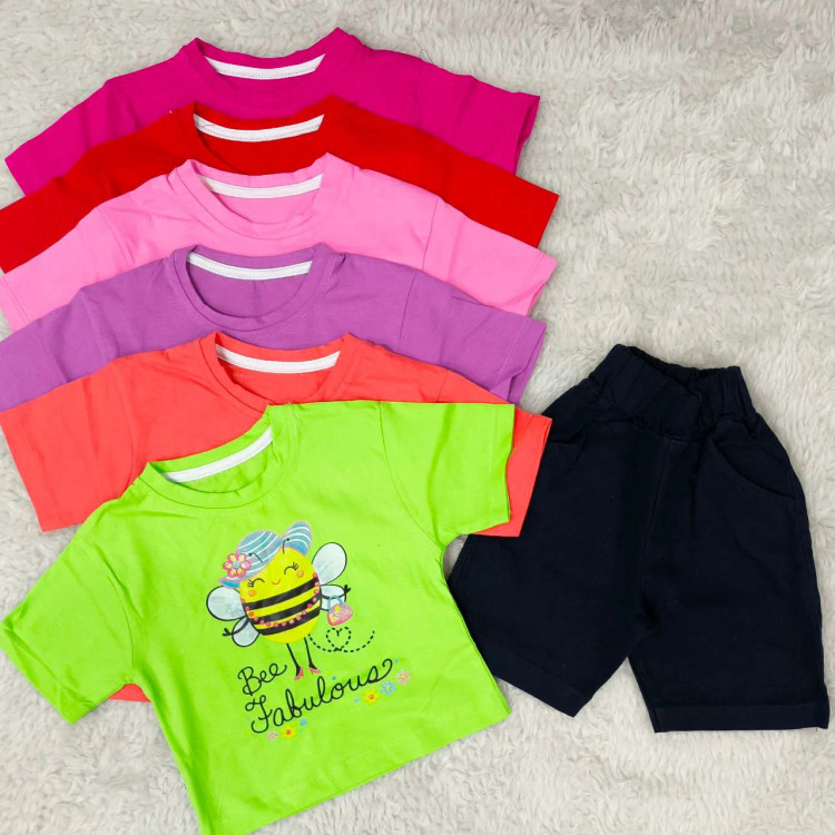 تیشرت شلوارک دخترانه نوزادی ست دخترانه تیشرت شورت