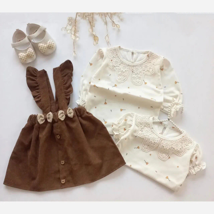 بلوز و سارافون مخمل کبریتی عیدانه دخترانه یک تا سه سال