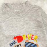 ست بلوز شلوار نوزادی طرح خرس راننده | پنبه و ملانژ | مناسب 6 تا 24 ماه