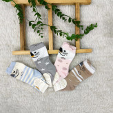 جوراب ساق بلند نوزاد طرح گربه | پنبه صد درصد | سایز 0 تا 6 ماه