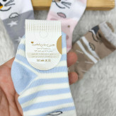 جوراب ساق بلند نوزاد طرح گربه | پنبه صد درصد | سایز 0 تا 6 ماه