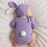 بادی و کلاه کبریتی خرگوشی نوزادی | جنس پنبه | مناسب 3 تا 12 ماه