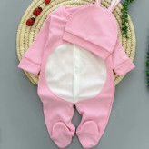 سرهمی و کلاه خرگوشی پوم دار نوزاد | مناسب عکاسی ماهگرد و آتلیه | پنبه نرم و لطیف | سایز 1-2 ماه و 2-4 ماه