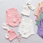 بادی و کلاه کبریتی خرگوشی نوزادی | جنس پنبه | مناسب 3 تا 12 ماه