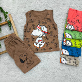 تاپ شلوارک پنبه ای اسنوپی بچگانه - مناسب 1 تا 3 سال - 6 رنگ