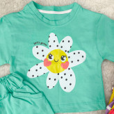 تیشرت و شورتک بچگانه طرح بابونه خندان | جنس پنبه سوپر | سایز بندی 35 و 40