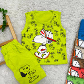 تاپ شلوارک پنبه ای اسنوپی بچگانه - مناسب 1 تا 3 سال - 6 رنگ