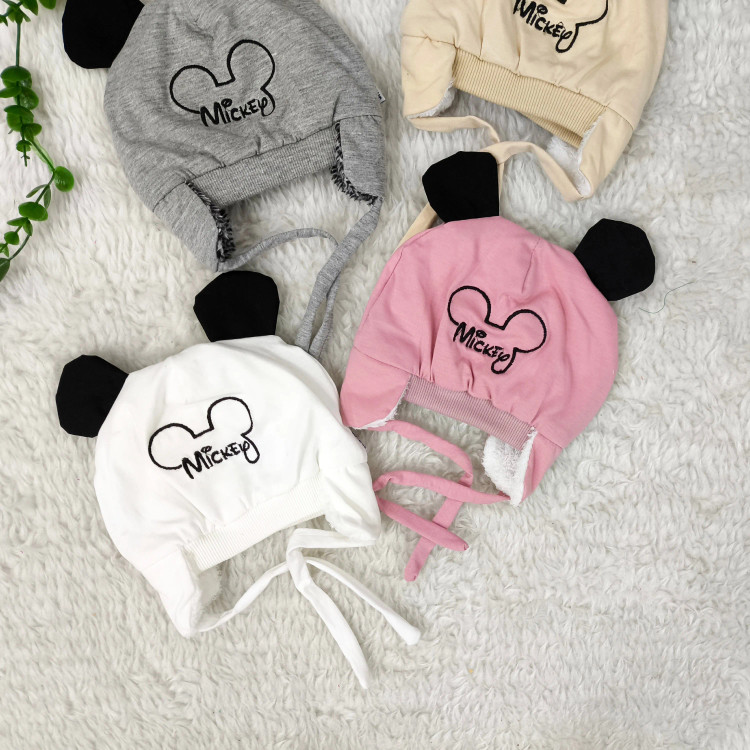 کلاه پشمی بچگانه طرح گلدوزی شده مناسب پاییز و زمستان | مناسب 3 ماه تا 1 سال