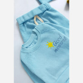 بلوز شلوار و کلاه نوزادی دخترانه پنبه بیسکویتی گلدوزی شده سایز 3 تا 24 ماه