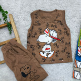 تاپ شلوارک پنبه ای اسنوپی بچگانه - مناسب 1 تا 3 سال - 6 رنگ