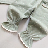 بلوز شلوار نوزادی دخترانه طرح خالدار سبز پنبه اعلا 3 ماه تا 3 سال