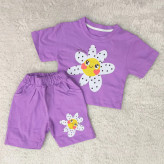 تیشرت و شورتک بچگانه طرح بابونه خندان | جنس پنبه سوپر | سایز بندی 35 و 40