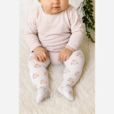 جوراب شلواری گلدار پنبهای چهار فصل نوزاد | سایز 0 تا 12 ماه | نرم و لطیف