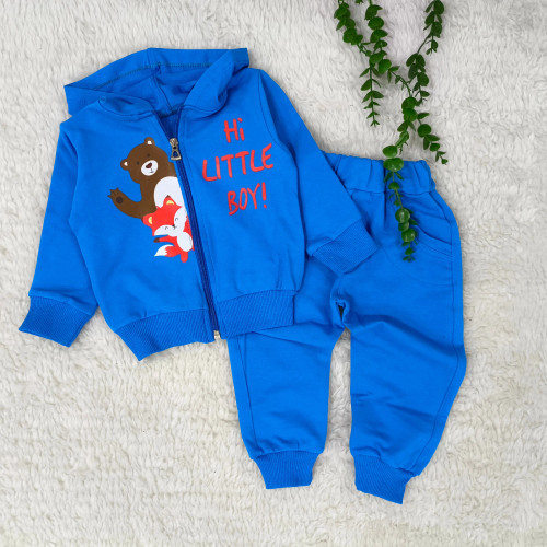 ست سویشرت و شلوار پسرانه و دخترانه طرح خرس و روباه | مناسب 1 تا 3 سال